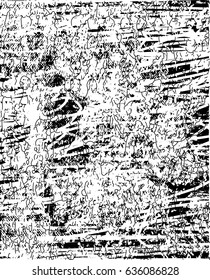 Background black and white abstract texture vector with  dark spots, nets, lines and scratches