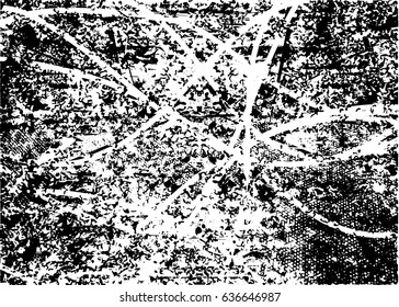Background black and white abstract texture vector with  dark spots, nets, lines and scratches