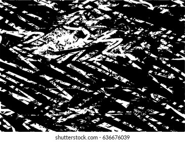 Background black and white abstract texture vector with  dark spots, nets, lines and scratches