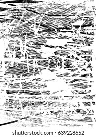 Background black and white abstract texture vector with  dark spots, nets, lines and scratches 