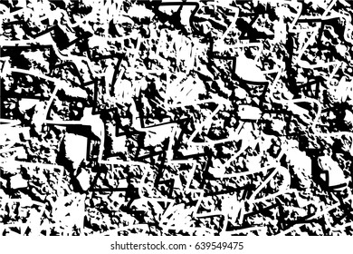 Background black and white abstract texture vector with  dark spots, nets, lines and scratches 