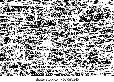 Background black and white abstract texture vector with  dark spots, nets, lines and scratches 