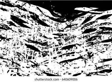 Background black and white abstract texture vector with  dark spots, nets, lines and scratches 