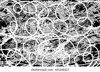 Background black and white abstract texture vector with  dark spots, nets, lines and scratches