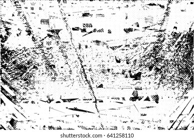 Background black and white abstract texture vector with  dark spots, nets, lines and scratches