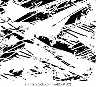 Background black and white abstract texture vector with  dark spots, nets, lines and scratches