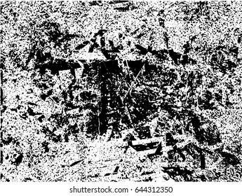 Background black and white abstract texture vector with  dark spots, nets, lines and scratches
