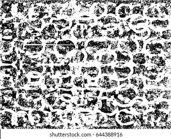 Background black and white abstract texture vector with  dark spots, nets, lines and scratches