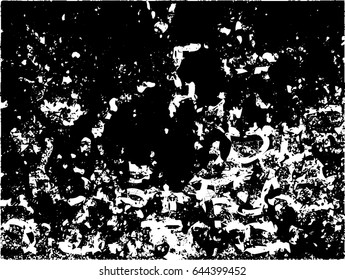 Background black and white abstract texture vector with  dark spots, nets, lines and scratches