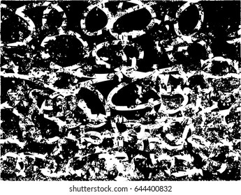 Background black and white abstract texture vector with  dark spots, nets, lines and scratches