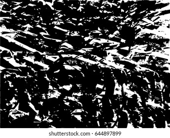Background black and white abstract texture vector with  dark spots, nets, lines and scratches