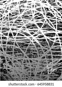 Background black and white abstract texture vector with  dark spots, nets, lines and scratches