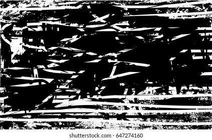 Background black and white abstract texture vector with  dark spots, nets, lines and scratches