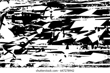 Background black and white abstract texture vector with  dark spots, nets, lines and scratches
