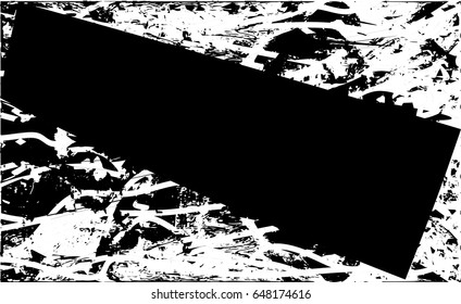 Background black and white abstract texture vector with  dark spots, nets, lines and scratches