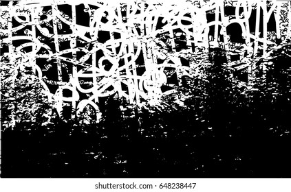 Background black and white abstract texture vector with  dark spots, nets, lines and scratches