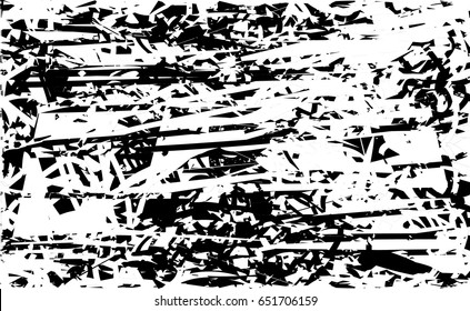 Background black and white abstract texture vector with  white spots, lines and scratches