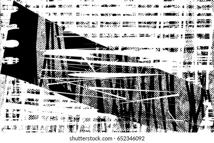 Background black and white abstract texture vector with  dark spots, lines and scratches