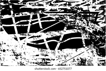 Background black and white abstract texture vector with  dark spots, lines and scratches