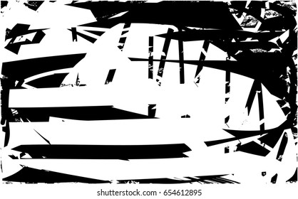 Background black and white abstract texture vector with  dark spots, lines and scratches