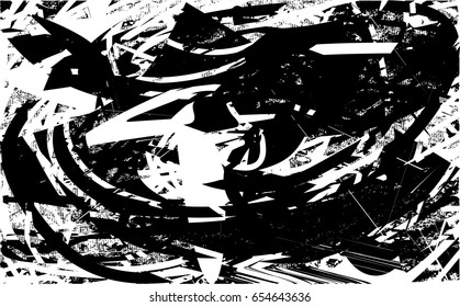 Background black and white abstract texture vector with  dark spots, lines and scratches