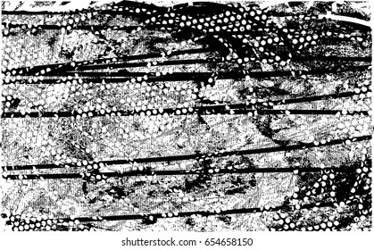 Background black and white abstract texture vector with  dark spots, nets, lines and scratches