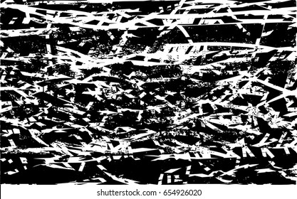 Background black and white abstract texture vector with  dark spots, lines and scratches
