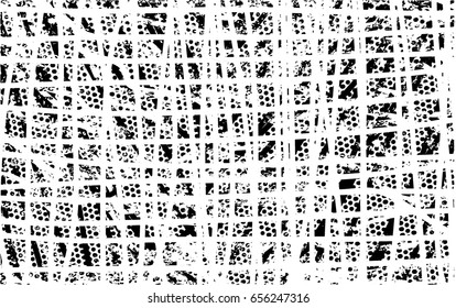 Background black and white abstract texture vector with  dark spots, pale nets, lines 