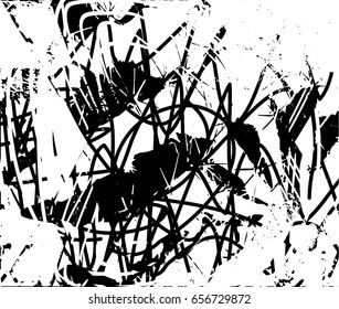 Background black and white abstract texture vector with  dark spots and lines  