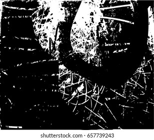 Background black and white abstract texture vector with  dark spots and lines