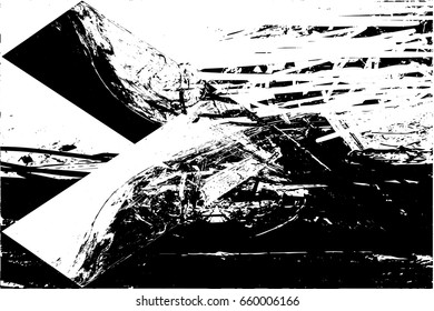 Background black and white abstract texture vector with  dark spots and lines  
