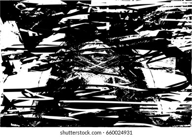 Background black and white abstract texture vector with  dark spots and lines  