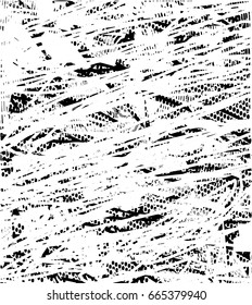 Background black and white abstract texture vector with  dark spots, scratches, nets and lines 