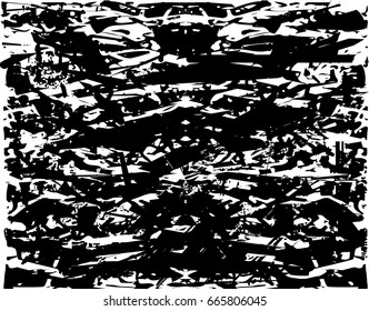 Background black and white abstract texture vector with  dark spots, scratches and lines 