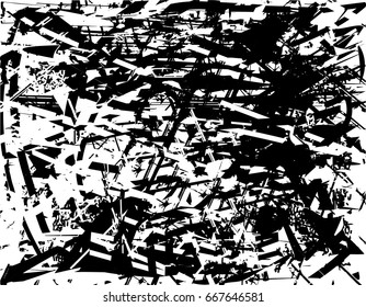 Background black and white abstract texture vector with  dark spots, scratches and lines