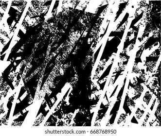 Background black and white abstract texture vector with  dark spots, scratches, nets and lines