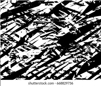 Background black and white abstract texture vector with  dark spots, scratches and lines