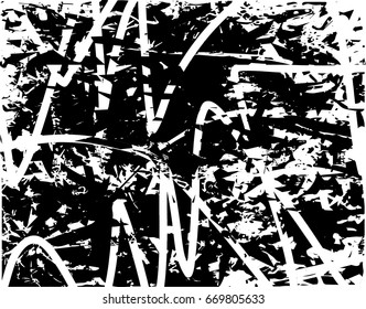 Background black and white abstract texture vector with  dark spots and lines 