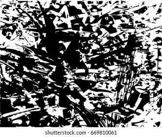 Background black and white abstract texture vector with  dark spots and lines 