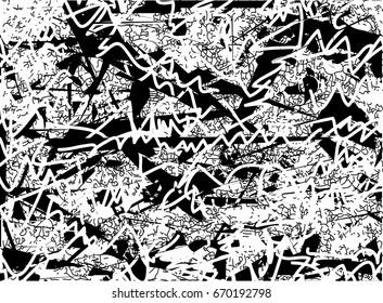 Background black and white abstract texture vector with  dark spots and lines 