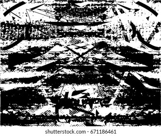 Background black and white abstract  texture vector with  dark spots, scratches and lines