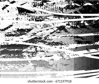 Background black and white abstract  texture vector with  dark spots, dots,scratches and lines