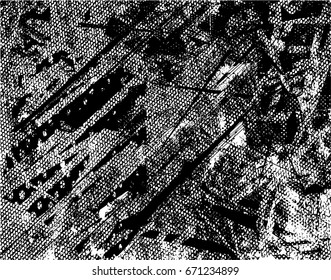 Background black and white abstract  texture vector with  dark spots, nets,scratches and lines