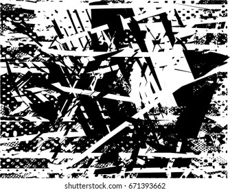 Background black and white abstract  texture vector with  dark spots, nets,scratches and lines