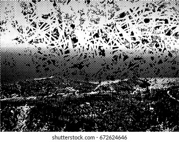 Background black and white abstract  texture vector with  dark spots, scratches and lines