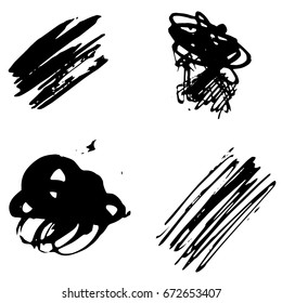 Background black and white abstract texture with dark spots, lines and drawing