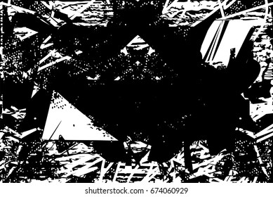 Background black and white abstract  texture illustration with  dark spots, scratches and lines