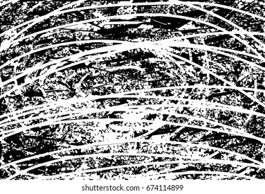 Background black and white abstract  texture vector with  dark spots, scratches and lines