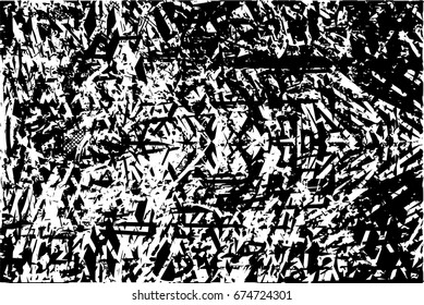 Background black and white abstract  texture vector with  dark spots, scratches and lines