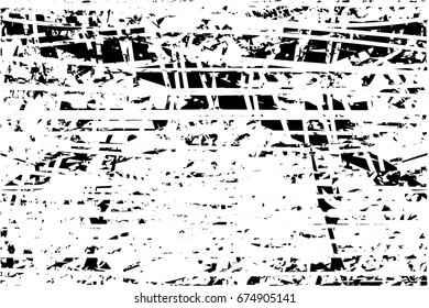 Background black and white abstract  texture vector with  dark spots, scratches and lines